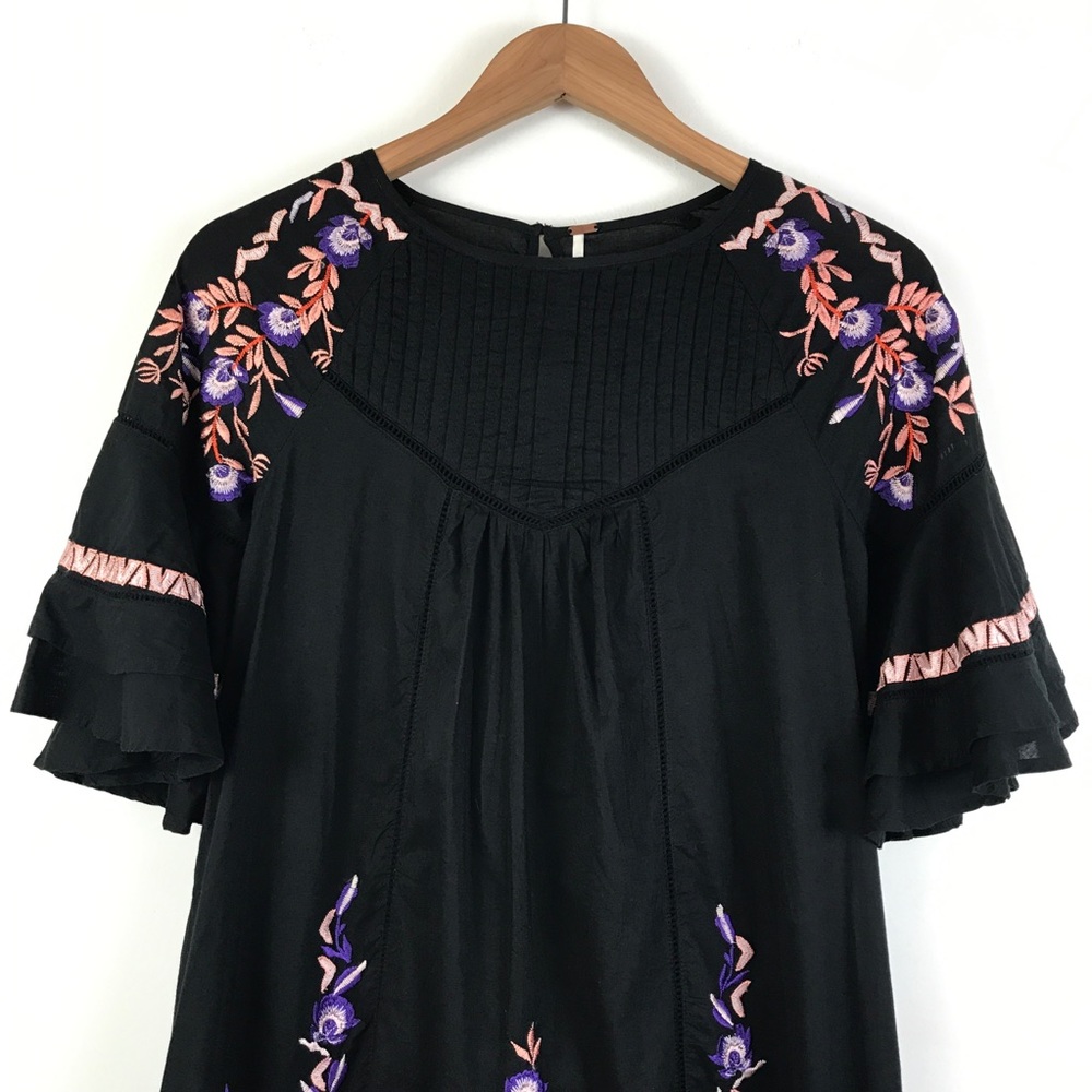 Free People Pavlo Embroidered Ruffle Mini Dress Size XS - Picture 8 of 14